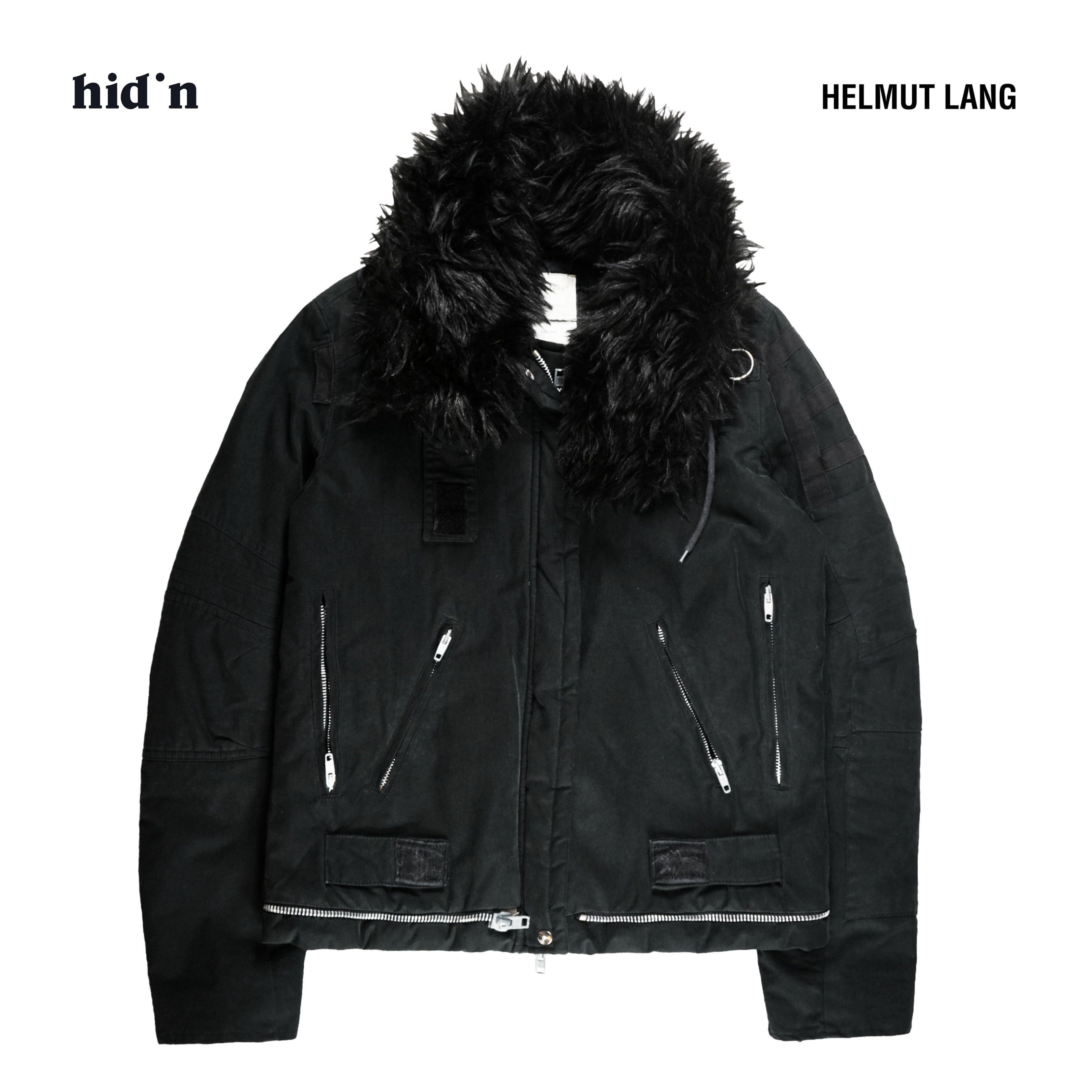 Helmut Lang (b. 1956) Astro Biker Jacket Black & Beige AW Helmut Lang (b. 1956) Astro Biker Jacket Black & Beige AW