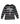 A long-sleeve tie-dye t-shirt by Stussy, featuring a black, gray, and blue horizontal tie-dye pattern with white printed text and logo on the front, displayed flat against a light gray background.
