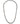 A silver-toned metal chain necklace with a polished finish, arranged in a loop against a plain white background.