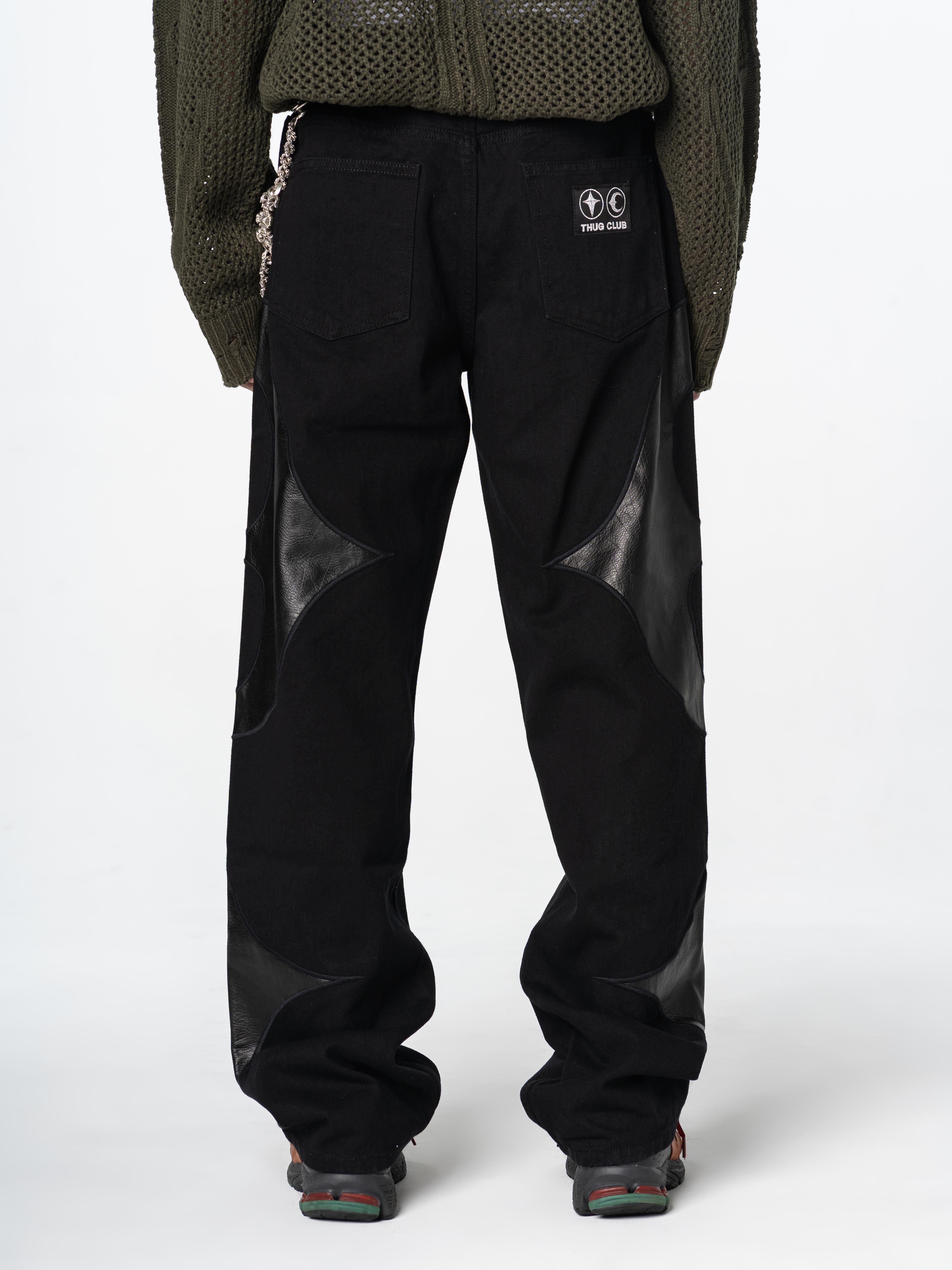 TC Leather Denim Pant (Black) – Hid.n