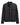 A black cotton jacket with a stand collar, button front, and multiple zippered pockets, shown on a plain white background.
